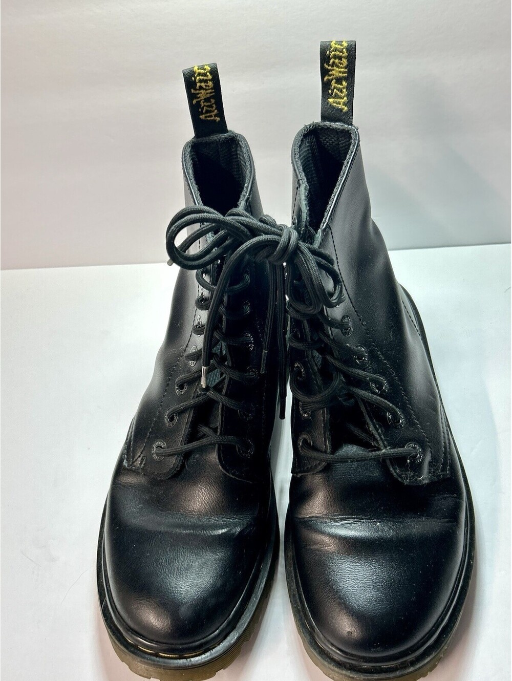 Dr. Martens Air Cushioned Combat Boots M 8 / W 7 Black Leather 8 Eye AirWair